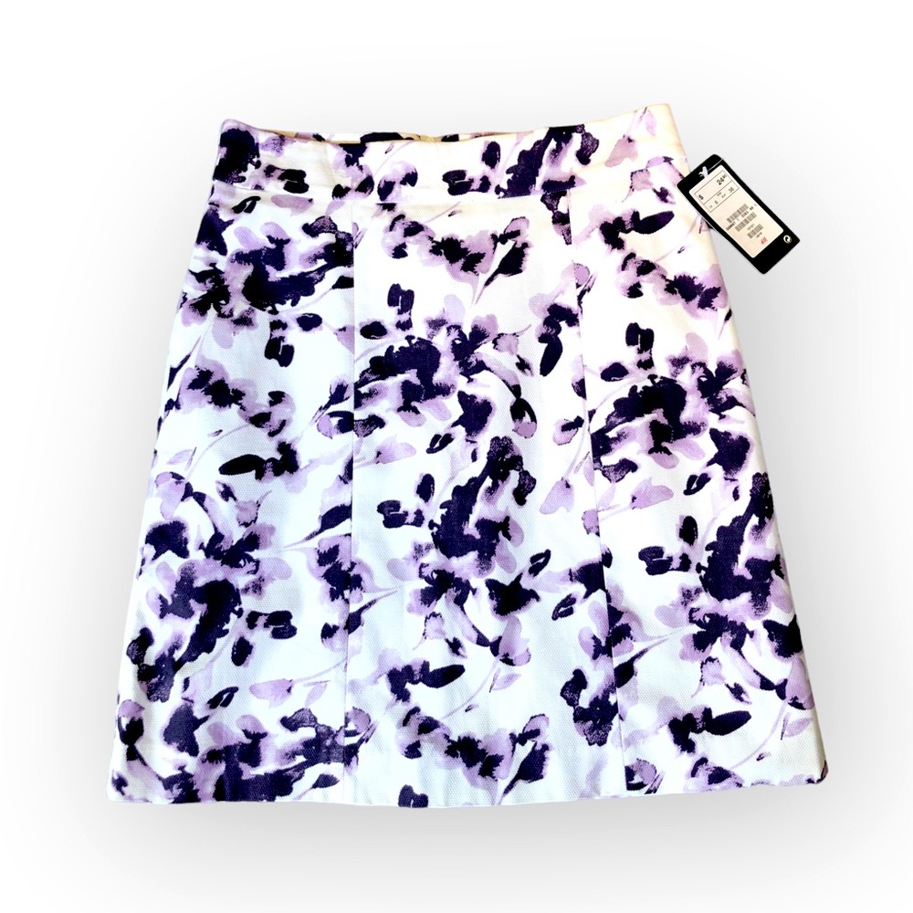 H&M Skirt Purple/White Floral MIDI Skirt💕🌸💕NWT